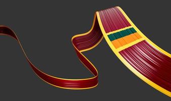 Sri Lanka flag ribbon, 3d illustration on a yellow orange background photo