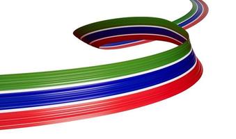 Waving ribbon or banner with flag of Gambia. independence day 3d illustration photo