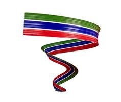 Twisted Gambia flag ribbon on white background 3d illustration photo