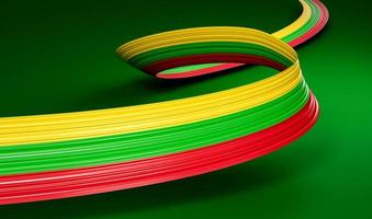 Myanmar Burma flag colors ribbon on isolated background illustration photo