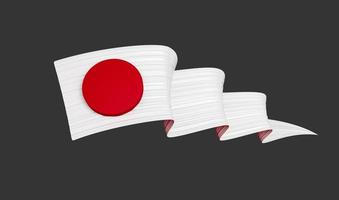 Abstract Japan flag ribbon isolated background Red and White 3d illustration photo