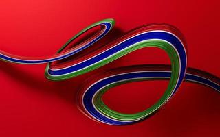 Waving ribbon or banner with flag of Gambia. independence day 3d illustration photo