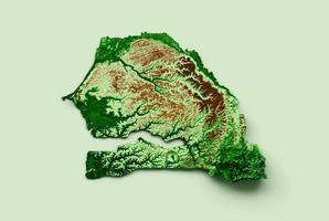 senegal mapa topográfico 3d mapa realista color 3d ilustración foto