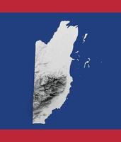 mapa de belice bandera de belice mapa de altura de color de relieve sombreado sobre fondo blanco ilustración 3d foto