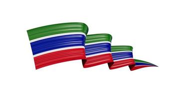 Gambia Flag ribbon style isolated white background 3d illustration photo