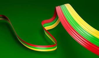 Myanmar Burma flag colors ribbon on isolated background 3d illustration photo