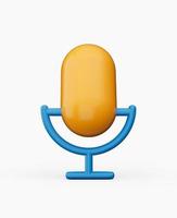 Microphone 3d modern style on isolated white background. Realistic icon. 3d illustration photo