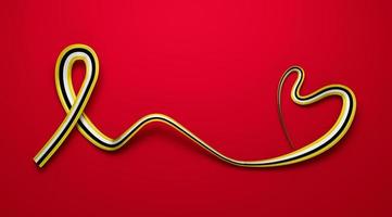 Heart shaped Ribbon of Brunei flag 3d illustration photo
