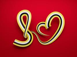 Heart shaped Ribbon of Brunei flag 3d illustration photo