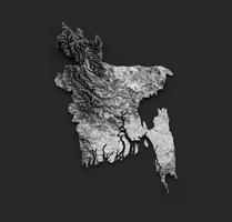 Bangladesh Map Shaded relief Color Height map on white Background 3d illustration photo