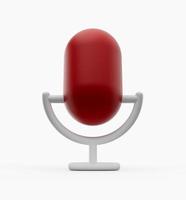 Microphone 3d modern style on isolated white background. Realistic icon. 3d illustration photo