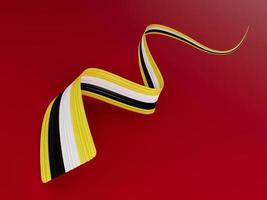 National flag of Brunei abstract Ribbon creative design 3d illustration photo