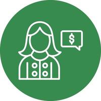 diseño de icono de vector de asesor financiero femenino