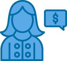 diseño de icono de vector de asesor financiero femenino