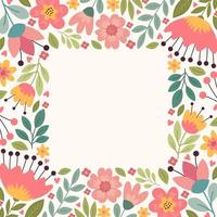 Spring Floral Colorful Blooming Flower Border Background vector