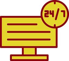 24 7 Monitoring Vector Icon Design