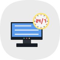 24 7 Monitoring Vector Icon Design