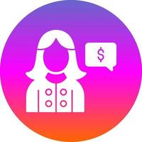 Female Financial Advisor Vector Icon Design