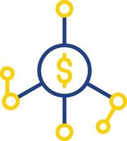 diseño de icono de vector de red de dinero