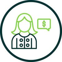 diseño de icono de vector de asesor financiero femenino