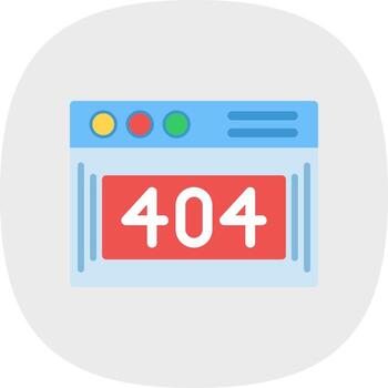 Diseño de icono de vector de error 404