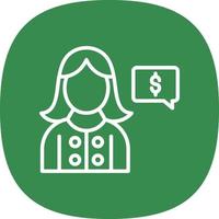 diseño de icono de vector de asesor financiero femenino