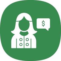 diseño de icono de vector de asesor financiero femenino