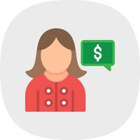 diseño de icono de vector de asesor financiero femenino