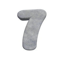 effet de texte de neige numéro 7. rendu 3d png