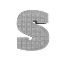 wireframe text effect letter S. 3d render png