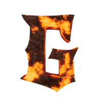 lava tekst effect brief g 3d geven png