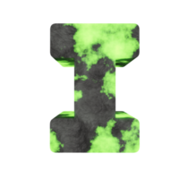 uranium text effect letter I. 3d render png