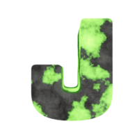 uranium text effect letter J. 3d render png