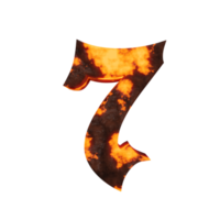 lava testo effetto numero 7. 3d rendere png