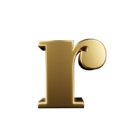 luxury text effect letter r. 3d render png