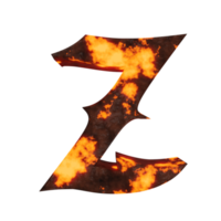 lava text effect letter Z. 3d render png