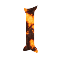 lava text effect letter l. 3d render png