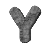 stone text effect letter Y. 3d render png