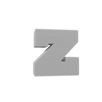 wireframe text effect letter z. 3d render png