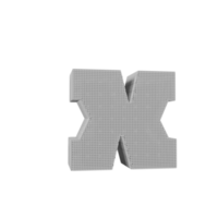 lettre d'effet de texte filaire x. rendu 3D png