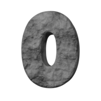 stone text effect number 0. 3d render png