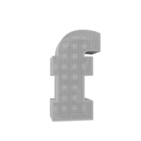 lettre d'effet de texte filaire f. rendu 3D png