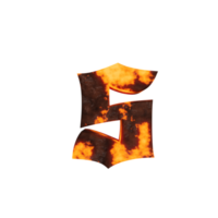 efecto de texto de lava letra s. renderizado 3d png