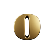 luxury text effect letter o. 3d render png