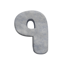 snow text effect number 9. 3d render png