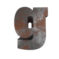 iron rusty text effect letter g. 3d render png