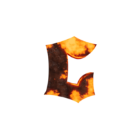 lava text effect letter c. 3d render png