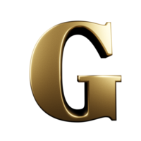 luxury text effect letter G. 3d render png