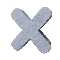 snow text effect letter X. 3d render png