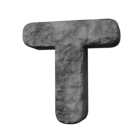 sten text effekt brev t. 3d framställa png